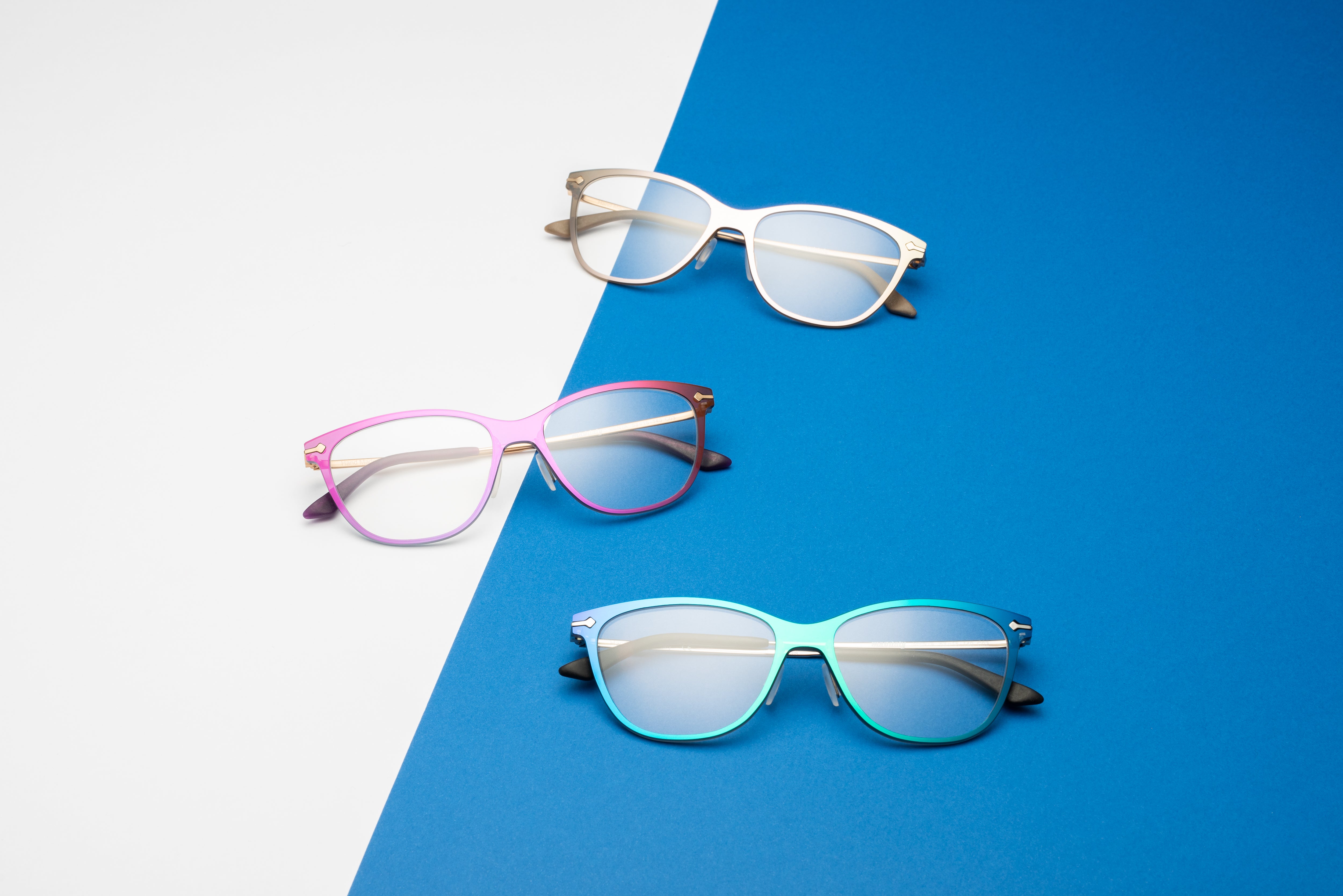 Mad In Italy Up! Tosca Teal Blue Cat Eye Eyeglass Frames 50-17-140 C03 Italy Caterina | Mad in Italy main image 3