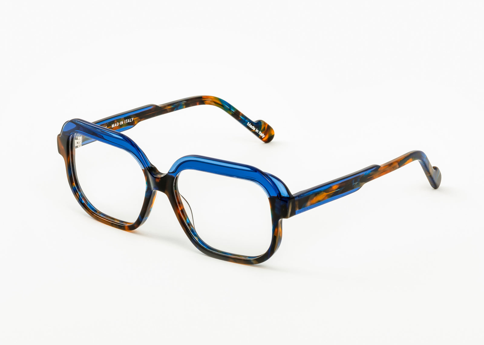 Mad in Italy Origano V01 Blue Grey Wavy Rim Eyeglass Frames 52-18-140 MODO TITANIUM MODEL 4227 NAVY BLUE 52/18/145 EYEGLASSES  main image 4